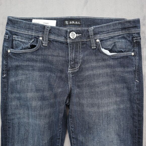 See Thru Soul Pants Womens 29 Blue Denim Flat Front Mid Rise Skinny Jeans - Picture 10 of 16